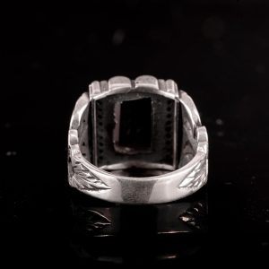 Gerçek Doğal Dumanlı Kuvars Taşı Yüzük, Gümüş Erkek Yüzüğü - Görsel 6