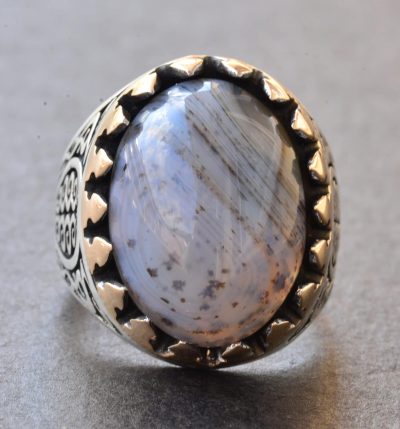 Erkekler için Düz 925 Ayar Gümüş Yüzük Gerçek Doğal Bej Ağaç Taşı Değerli Taş Yüzük Vintage Tasarım Değerli Taş Takı Erkek Gümüş Yüzük Başak Burcu Takı Hediye Olarak Ağaç Taşı Sembolik Takı - Görsel 5