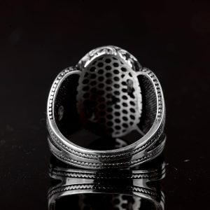 Kral Yüzük, 925 Ayar Gümüş Erkek Yüzük, Oniks Taşı (Ayarlanabilir) - Görsel 6