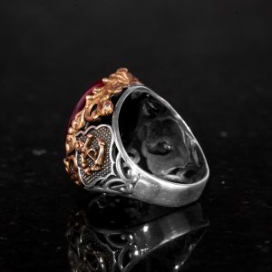 Denizci Çapa Yüzüğü, Gerçek Doğal Star Ruby Taşı Yüzüğü, 925 Ayar Gümüş Erkek Yüzüğü - Görsel 7