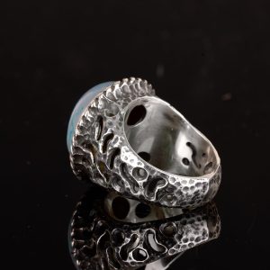 Erkekler için 925 Ayar Gümüş Yüzük ile Doğal Druzy Kuvars: Mavi, Yeşil, Kırmızı Seçenekler (Mavi) - Görsel 5