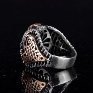 Gerçek Doğal Pietersite Taşı Yüzük, 925 Ayar Katı Gümüş Yüzük Erkekler İçin - Görsel 6