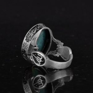 Gerçek Doğal Krysokolla Taşı Yüzük - El Yapımı 925 Ayar Gümüş Yüzük - Bilgelik, Koruma ve Ruhsallığın Sembolü (Krysokolla) - Görsel 7