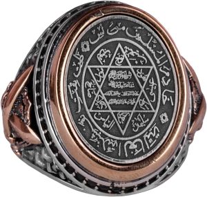 David Yıldızı Gümüş Yüzük, Süleyman Mührü Gümüş Yüzük, Zirkon Taşlı Gerçek Gümüş Takı - Görsel 1