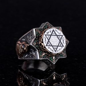 925 Ayar Gümüş Erkek Yüzük, Davud Yıldızı Yüzüğü, Süleyman Yüzüğü - Görsel 4