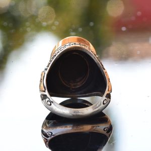 İslami Yüzük, 925 Ayar Gümüş Erkek Yüzüğü, Sentetik Taş Erkek Yüzüğü - Görsel 8