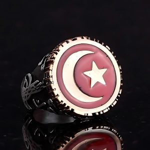 925 Ayar Gümüş Yüzük, Hilal ve Yıldız Yüzüğü, El Yapımı Vatansever Tasarım - Görsel 5