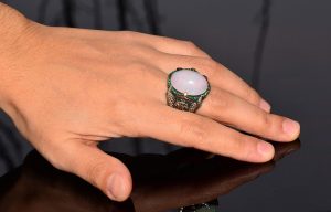 Gerçek Doğal Avustralya Opali Gerçek 10.00 Karat Taş Yüzük - Özel Erkek Yüzüğü - Sterlin Gümüş Büyük Yüzük - Görsel 6