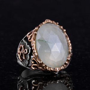 Denizci Çapa Gümüş Yüzük, Doğal Taş Yüzük, 925 Ayar Gümüş Yüzük (Akuamarin) - Görsel 6