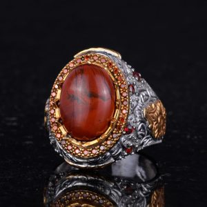 Doğal Taş Yüzük - Sultan Yüzük - 925 Ayar Gümüş Yüzük (Kansit) - Görsel 6