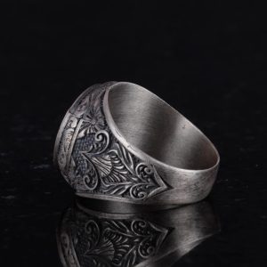 Hayat Ağacı Yüzüğü - 925 Ayar Gümüş Yüzük Erkekler için - Görsel 5