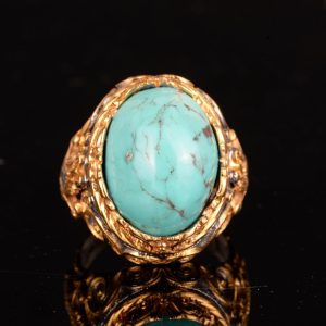 925 Ayar Gümüş Erkek Yüzük Doğal Arizona Turkuaz Taşı - Cesur ve Şık Tasarım, Günlük Kullanım ve Özel Etkinlikler İçin İdeal (Stil-1) - Görsel 2