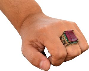 Gerçek Doğal Yakut Taşlı Yüzük, 15.50 Karat, 925 Ayar Gümüş Yüzük, Ham Taş, Bizans Yüzüğü Kırmızı - Görsel 7