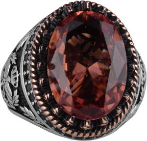 925 Ayar Gümüş Yüzük, Yapay Taş Yüzük, Kartal Sembolü Yüzük, El Yapımı Yüzük (Yapay sultanite) - Görsel 1