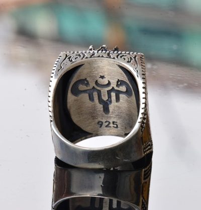 Gerçek Arizona Turkuaz Taş Yüzük, David of Star Yüzüğü, Boho Yüzük - Görsel 8