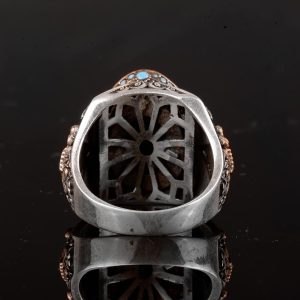 Gerçek Doğal Azuirit Taşı Yüzük, 925 Ayar Gümüş Yüzük, Sultan Erkek Yüzüğü - Görsel 8