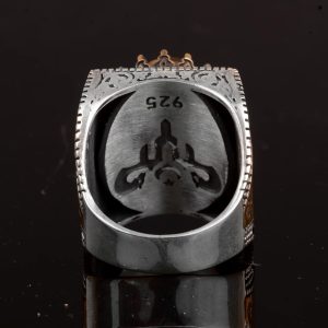 Gerçek Doğal Kaplan Göz Taşı Yüzük, 925 Ayar Gümüş Yüzük - Görsel 7