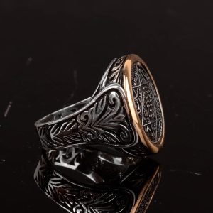 925 Ayar Gümüş Erkek Yüzük, Davud Star Yüzüğü, Erkekler için Özel Yüzük - Görsel 4