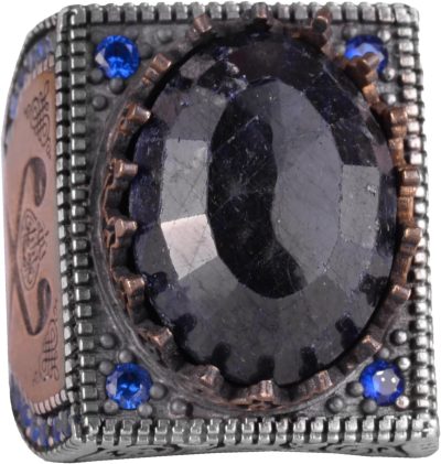 Gerçek Doğal Taş Yüzük - 925 Ayar Gümüş İslami Yüzük - El Yapımı Hat Yüzük