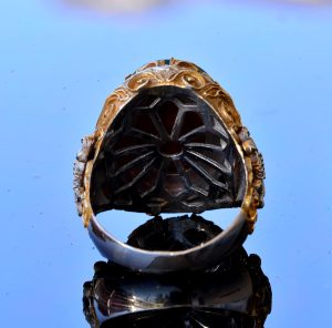 Jade Taş Yüzük - 925 Ayar Gümüş Yüzük - El Yapımı Erkek Altın Kaplama Yüzük (Aslan) - Görsel 8