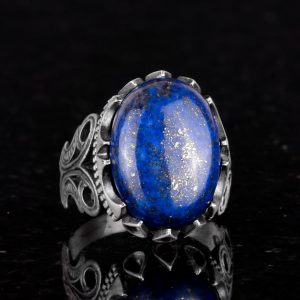 925 Ayar Katı Gümüş Erkek Yüzük - Doğal Taş Seçeneği ile El Yapımı Tasarım (Lapis Lazuli) - Görsel 4