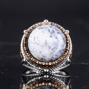 Gerçek Doğal Taş El Yapımı Yüzük - 925 Ayar Gümüş Yüzük (Akat) - Görsel 4