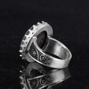 Gerçek Doğal Taş Yüzük - 925 Ayar Gümüş Büyük Yüzük - El Yapımı Yüzük (Ametist) - Görsel 7