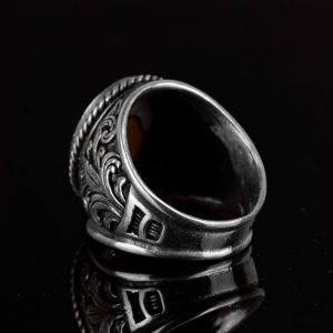 İki Başlı Kartal Yüzüğü, 925 Ayar Gümüş Yüzük, Erkek Yüzüğü, El Yapımı Yüzük, Kartal Yüzüğü - Görsel 6