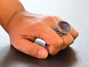 Gerçek Safir Yuvarlak Taş Yüzük, 925 Ayar Gümüş Erkek Yüzüğü - Görsel 7