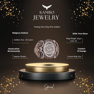 Sterling Gümüş Desenli Yüzük, Amblem - Zarif Kültürel Tasarım (David Yıldızı) - Görsel 2