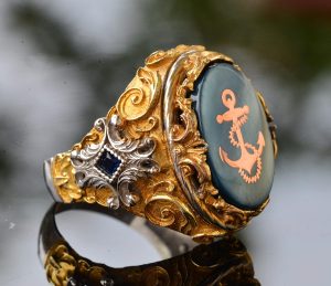 Denizci Yüzüğü, Direksiyon Yüzüğü, Gemi Anchora Yüzüğü, Erkek Yüzüğü, 925 Ayar Gümüş Yüzük - Görsel 4