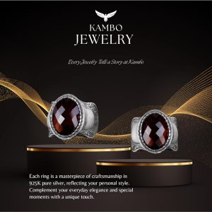 Doğal Taş Yüzük, 925 Ayar Gümüş Yüzük, Garnet - Görsel 7