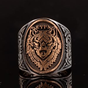 Kurt Erkek Yüzüğü, El Yapımı Yüzük, 925 Ayar Gümüş Yüzük Erkekler İçin - Görsel 3