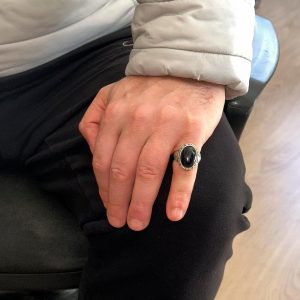 Erkekler için Lüks 925 Ayar Gümüş Yaratılmış Taş Yüzükler - Çeşitli Koleksiyon (Mavi Yıldız Yaratılmış Taş) - Görsel 3