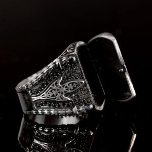 925 Ayar Gümüş Erkek Yüzük - Gizli Kapaklı - Sır Kutusu Yüzüğü - Görsel 7