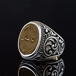 Erkekler için Vintage Arap Yazılı Yüzük, 925 Ayar Gümüş El Yapımı İfadeli Yüzük, Orta Doğu Tasarımı - Görsel 3