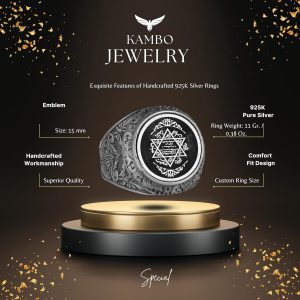 David Yıldızı El Yapımı Yüzük - Süleyman Mührü Yüzüğü - 925 Ayar Gümüş Yüzük - Görsel 6