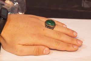 Doğal Zümrüt Taşlı Yüzük - Erkek Yüzüğü - 925 Ayar Saf Gümüş Farklı Tasarım - Görsel 5