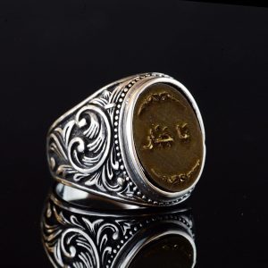 Erkekler için Vintage Arap Yazılı Yüzük, 925 Ayar Gümüş El Yapımı İfadeli Yüzük, Orta Doğu Tasarımı - Görsel 4