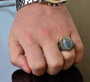 Erkekler için 925 Ayar Gümüş Yüzük - Gerçek Doğal Safir Taşı - Görsel 6