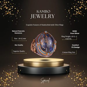 925 Ayar Gümüş Yüzük, Doğal Pietersite Taşı ile El Yapımı Erkek Yüzük, Vintage Tasarım - Görsel 2