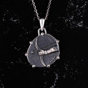 925 Ayar Gümüş Tasarım Kolye Ucu - Burç Kolyeleri - El Yapımı Kolye (Yay) - Görsel 4