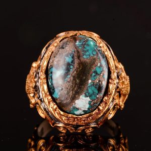 Gerçek Doğal Azurit Taşı Yüzük, El Yapımı Yüzük, 925 Ayar Gümüş Yüzük Erkekler İçin - Görsel 5