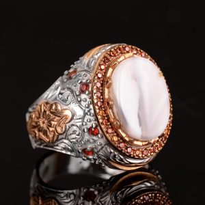 Gerçek Doğal Yemen Akik Taşı Yüzük, Kral Yüzüğü, El Yapımı Yüzük, 925 Ayar Gümüş Yüzük Erkekler İçin - Görsel 4