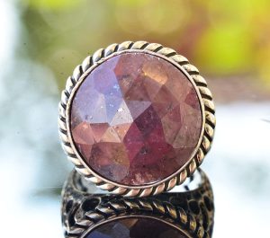 Gerçek Safir Yuvarlak Taş Yüzük, 925 Ayar Gümüş Erkek Yüzüğü - Görsel 5