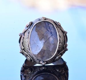 El Yapımı Doğal Safir Taşlı Yüzük, Ayar Gümüş Erkek Yüzüğü - Bilgelik ve Krallığın Sembolü - Görsel 5