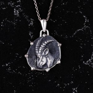 925 Ayar Gümüş Tasarım Kolye Ucu - Burç Kolyeleri - El Yapımı Kolye (Oğlak) - Görsel 4