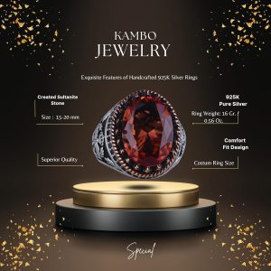 925 Ayar Gümüş Yüzük, Yapay Taş Yüzük, Kartal Sembolü Yüzük, El Yapımı Yüzük (Yapay sultanite) - Görsel 2