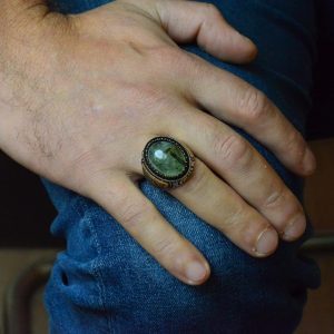 Gerçek Doğal Jade Prehnite Taş Yüzük, 16.95 Karat, 925 Ayar Gümüş Yüzük, Taş Gümüş Yüzük - Görsel 5