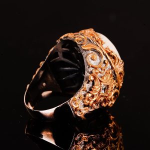 Gerçek Doğal Mercan Taşı Yüzük, El Yapımı Yüzük, Sultan Yüzüğü, 925 Ayar Gümüş Yüzük - Görsel 7